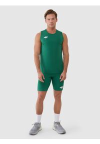 4f - 4F Legginsy krótkie treningowe męskie - zielone XXL. Kolor: zielony. Materiał: dzianina, włókno, syntetyk, materiał, elastan. Wzór: gładki, ze splotem, jednolity. Sport: fitness
