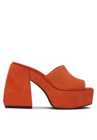 Pinko Klapki Margaux Wedge PE 23 BLKS1 100653 A0N8 Pomarańczowy. Kolor: pomarańczowy. Materiał: zamsz, skóra #1