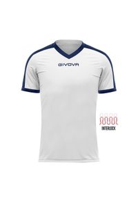 Koszulka piłkarska dla dzieci Givova Revolution Interlock. Kolor: niebieski, wielokolorowy, biały. Sport: piłka nożna
