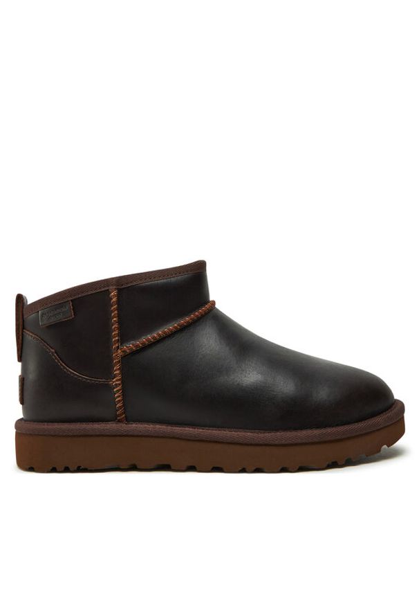 Ugg Śniegowce W Classic Ultra Mini Lthr Regen 1163490 Brązowy. Kolor: brązowy. Materiał: skóra