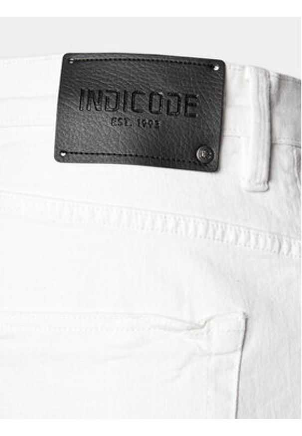 INDICODE Szorty jeansowe Kaden Holes 70-104 Biały Regular Fit. Kolor: biały. Materiał: bawełna