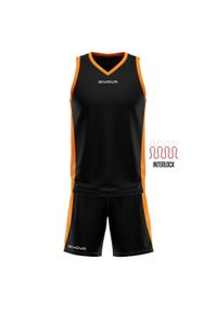 Givova Kit Power Interlock bez rękawów 3XS. Kolor: czarny, pomarańczowy, wielokolorowy. Długość rękawa: bez rękawów. Sport: koszykówka