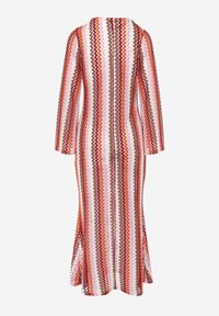 Born2be - Bordowa Rustykalna Sukienka Letnia z Plecionki w Paski Ixelle. Okazja: na co dzień. Kolor: czerwony. Długość rękawa: długi rękaw. Wzór: paski. Sezon: lato. Typ sukienki: proste. Styl: elegancki, klasyczny, wakacyjny, casual #7