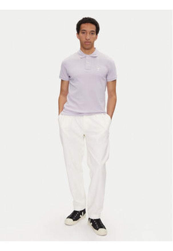 AMI PARIS Polo HPL060.760 Fioletowy Regular Fit. Typ kołnierza: polo. Kolor: fioletowy. Materiał: bawełna