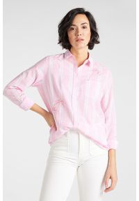 Lee - DAMSKA KOSZULA MATERIAŁOWA LEE ONE POCKET SHIRT LA PINK L45TIMNL. Materiał: materiał