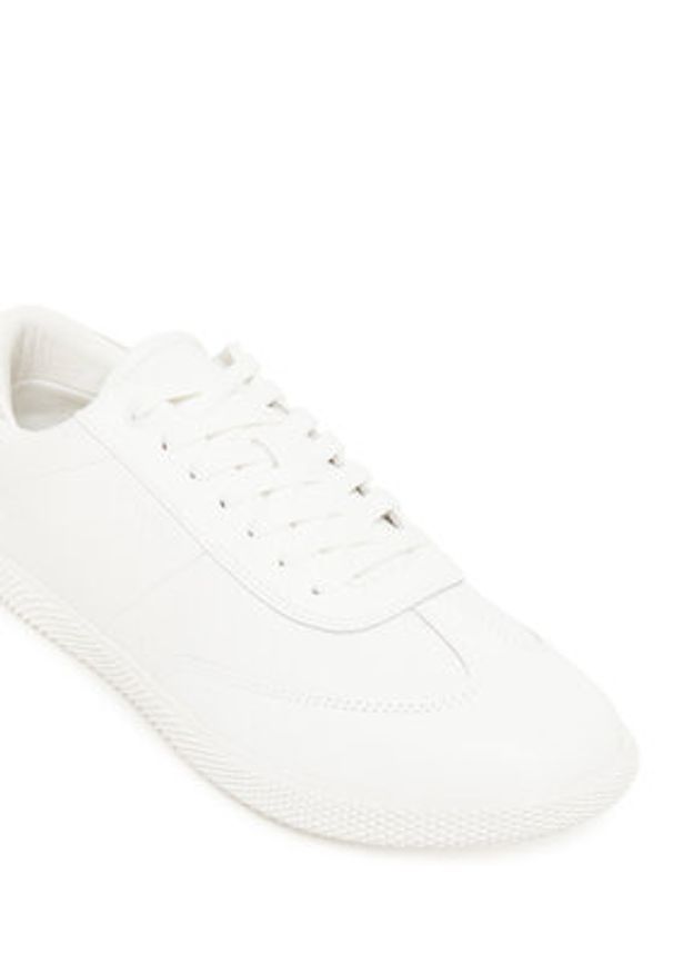 Calvin Klein Sneakersy Low Top Lace Up Tmbl Lth HM0HM01803 Biały. Kolor: biały. Materiał: skóra