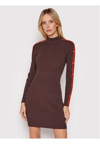 Sukienka dzianinowa MICHAEL Michael Kors. Kolor: brązowy. Materiał: dzianina #1