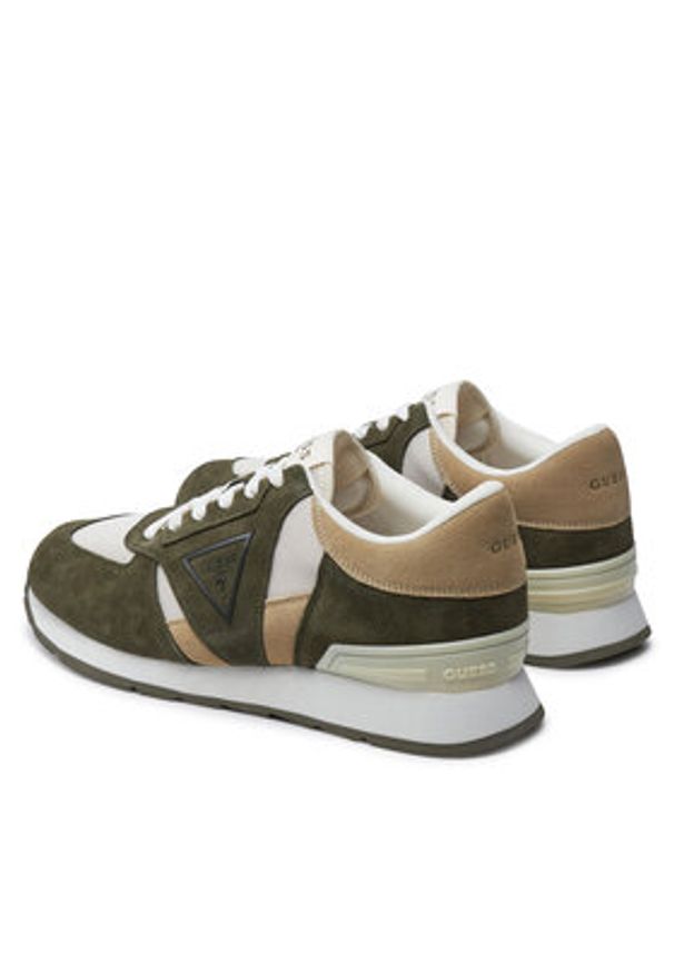 Guess Sneakersy Fano FMFFAN FAB12 Khaki. Kolor: brązowy. Materiał: skóra, zamsz