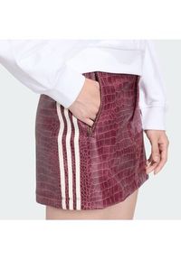 Adidas - adidas Spódnica z imitacji skóry Pleather KD8785 Bordowy Regular Fit. Kolor: czerwony. Materiał: skóra #2