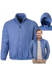 Jesienno-Zimowa Kurtka Męska - Wiatrówka - Pako Jeans - Niebieska. Kolor: niebieski. Materiał: tkanina, nylon. Sezon: zima, jesień #8