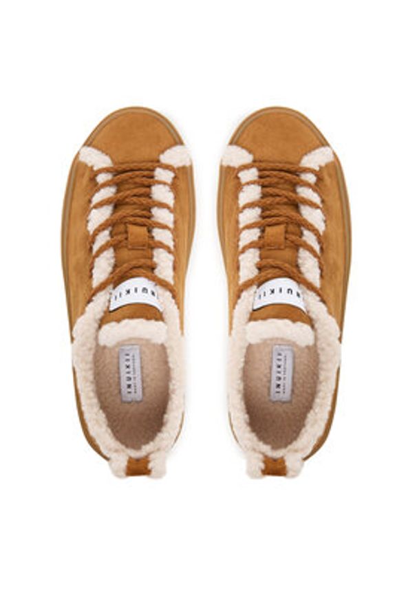 Inuikii Sneakersy Shearling Low 1001.001.0242 Brązowy. Kolor: brązowy. Materiał: zamsz, skóra