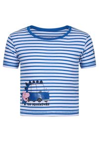 Regatta - TShirt Dziecięcy Świnka Peppa Z Kontrastującymi Paskami. Kolor: biały, wielokolorowy, niebieski