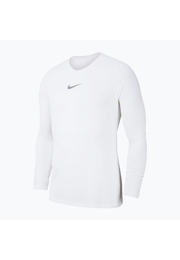 Longsleeve termoaktywny dziecięcy Nike Dri-FIT Park First Layer. Kolor: biały. Długość rękawa: długi rękaw. Technologia: Dri-Fit (Nike). Sport: piłka nożna