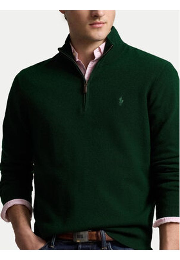 Polo Ralph Lauren Sweter 710876756014 Zielony Regular Fit. Typ kołnierza: polo. Kolor: zielony. Materiał: wełna