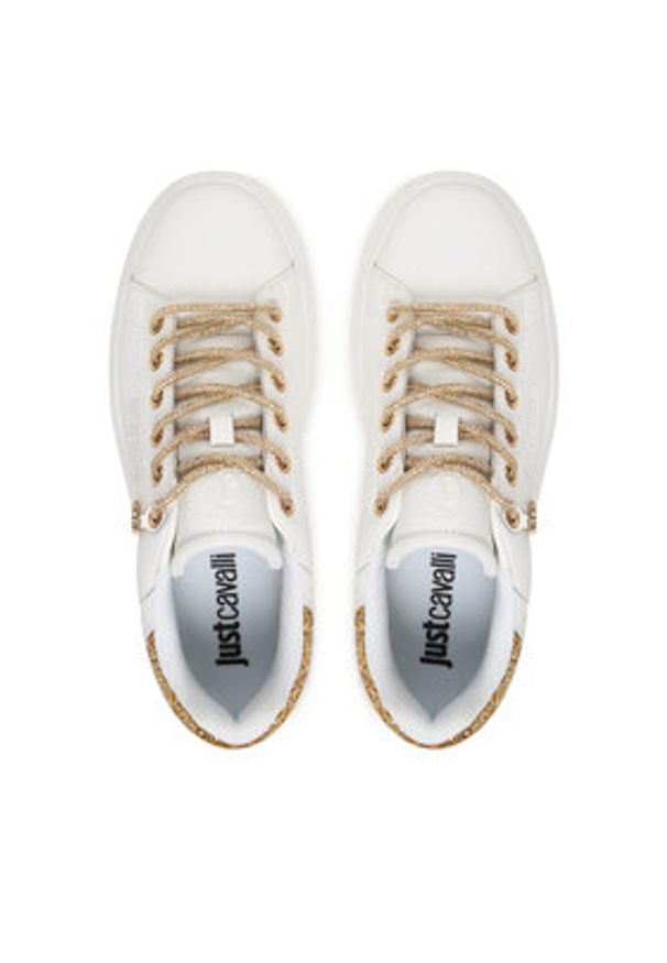 Just Cavalli Sneakersy 80RA3SB1 ZPC03 Biały. Kolor: biały. Materiał: skóra