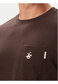 Beverly Hills Polo Club T-Shirt P-SS26M-TS414000 Brązowy Regular Fit. Typ kołnierza: polo. Kolor: brązowy. Materiał: bawełna #5