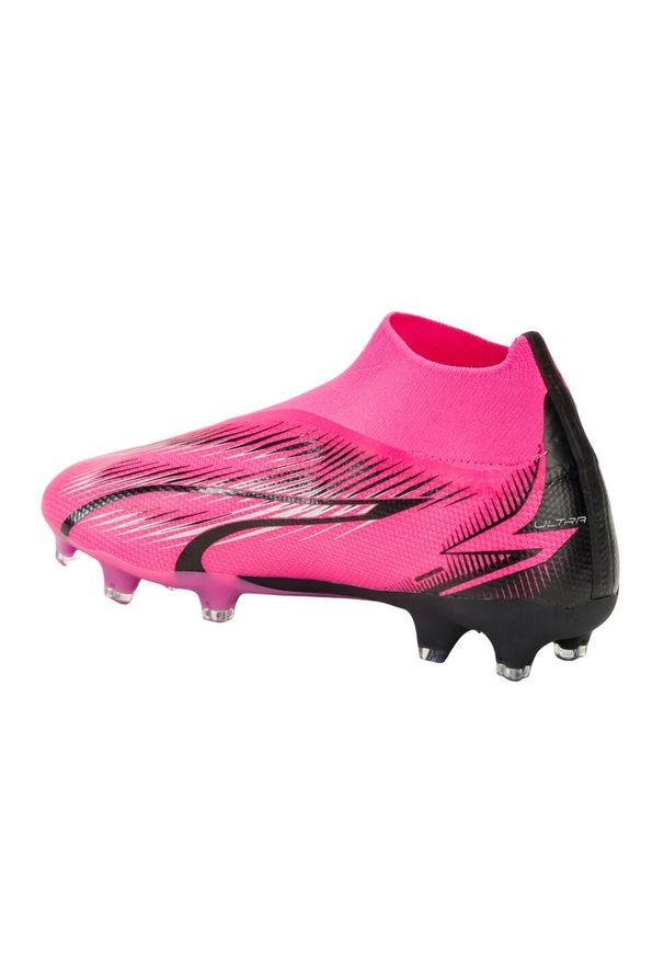 Buty piłkarskie Puma Ultra Match+ LL FG/AG. Zapięcie: bez zapięcia. Kolor: różowy. Materiał: syntetyk, materiał. Szerokość cholewki: normalna. Sport: piłka nożna