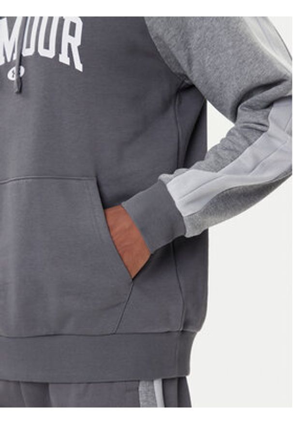 Under Armour Bluza Ua Rival Fleece Colorblock 6003958 Szary Loose Fit. Kolor: szary. Materiał: bawełna