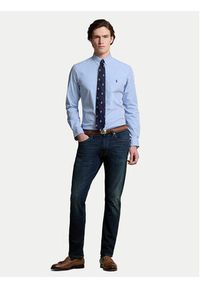 Polo Ralph Lauren Koszula 710929344001 Niebieski Slim Fit. Typ kołnierza: polo. Kolor: niebieski. Materiał: bawełna #5