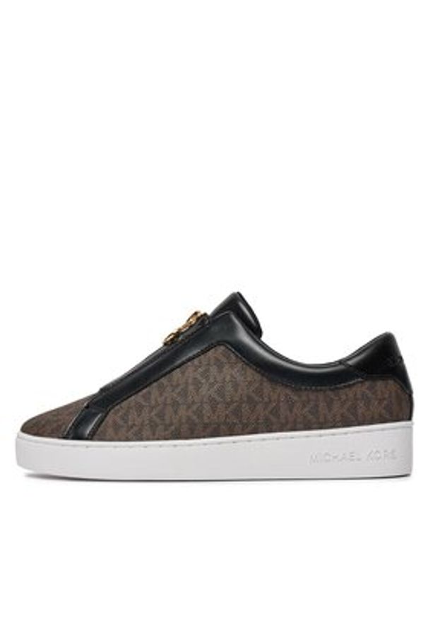 MICHAEL Michael Kors Sneakersy Keaton Zip Slip On 43R4KTFP2B Brązowy. Zapięcie: bez zapięcia. Kolor: brązowy. Materiał: skóra