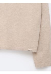 Big-Star - Sweter damski z wiskozy beżowy Faustii 801. Okazja: na co dzień. Kolor: beżowy. Materiał: wiskoza. Styl: klasyczny, casual