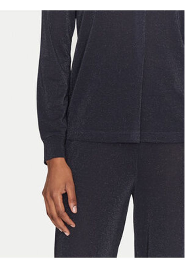 Marella Komplet bluzka i spodnie kom 2515631011 Granatowy Relaxed Fit. Kolor: niebieski. Materiał: wiskoza