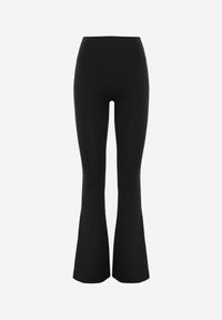 Renee - Czarne Legginsy Flare High Waist Ozdobione z Tyłu Modelującym Marszczeniem Deinoreia. Okazja: na co dzień. Stan: podwyższony. Kolor: czarny. Wzór: aplikacja. Styl: elegancki, casual #6