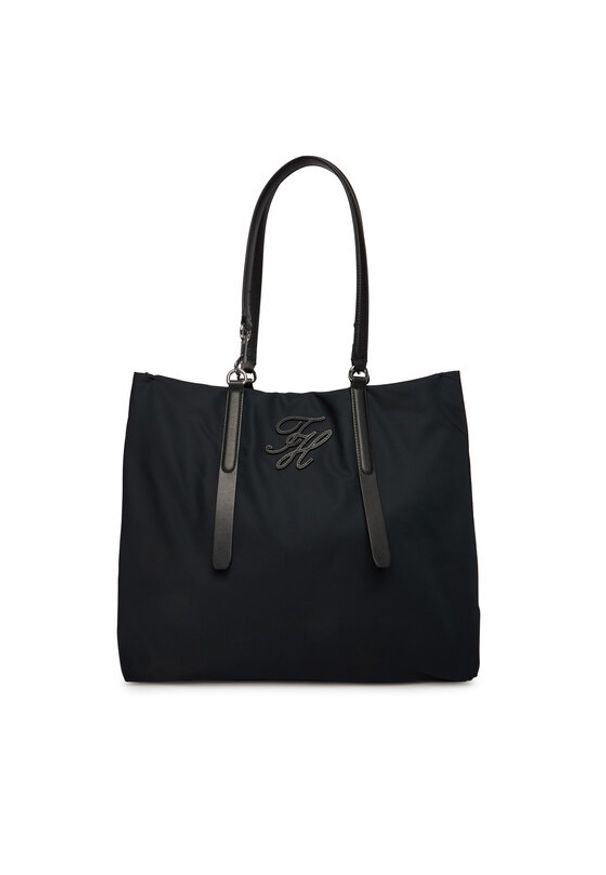 TOMMY HILFIGER - Tommy Hilfiger Torebka Th Elevated Nylon Tote AW0AW18406 Czarny. Kolor: czarny