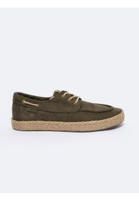 Big-Star - Espadryle męskie khaki NN174055 303. Okazja: na co dzień. Zapięcie: sznurówki. Kolor: brązowy. Materiał: materiał, guma. Styl: casual, klasyczny, sportowy