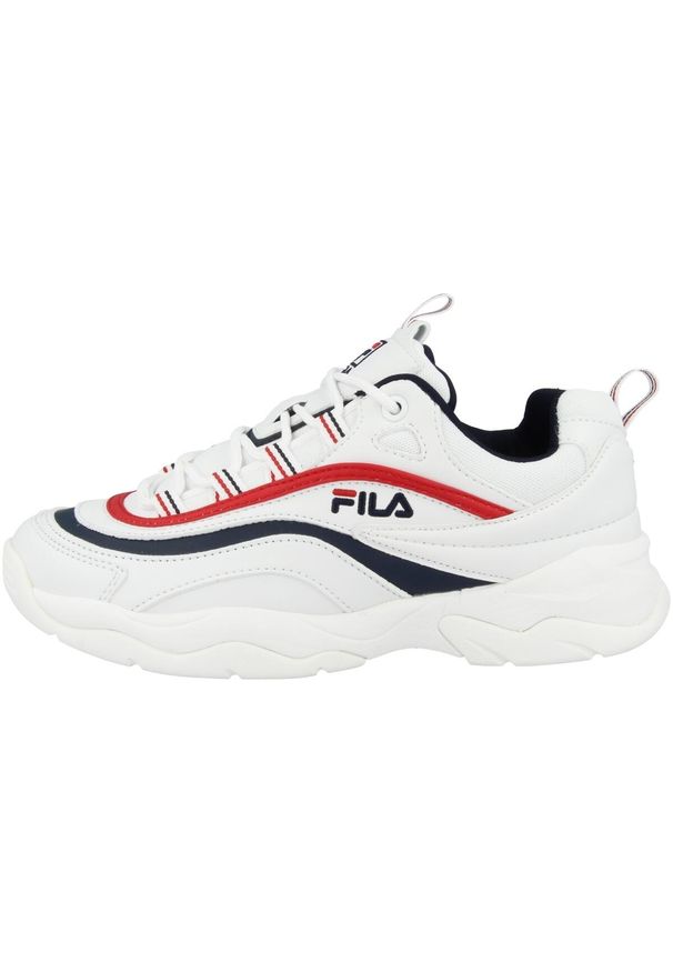 Buty uniwersalne damskie Fila Ray Low Wmn. Zapięcie: sznurówki. Kolor: biały, wielokolorowy, czarny. Materiał: materiał, syntetyk. Szerokość cholewki: normalna