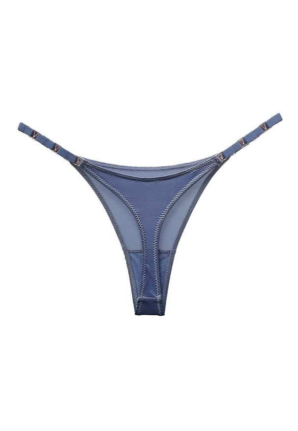 Intica - Stringi z ozdobną gumką na specjalne okazje Delcie. Kolor: niebieski. Materiał: materiał, skóra. Długość: długie