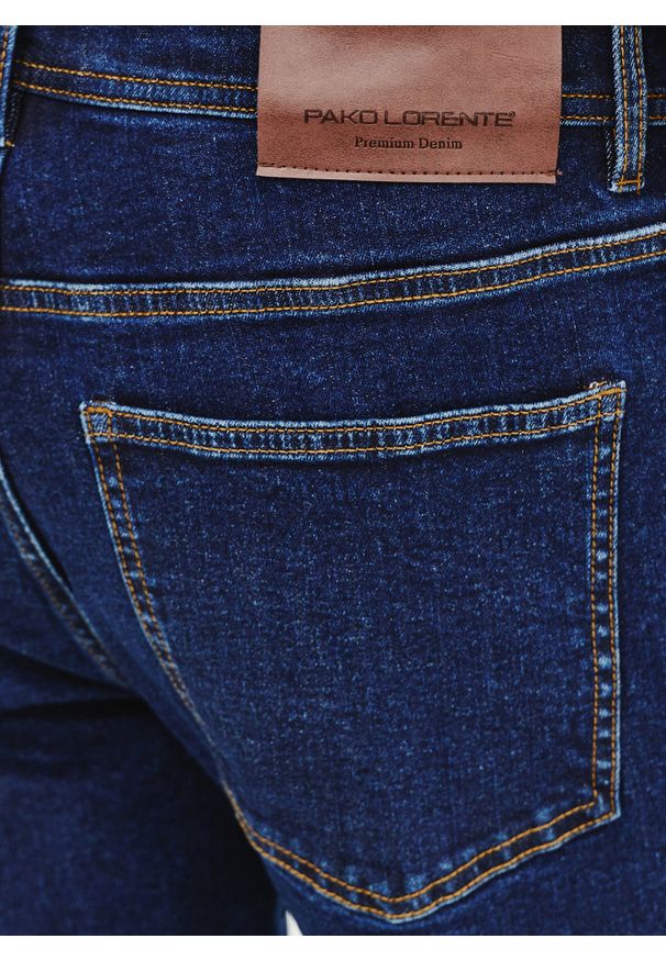 Pako Lorente - PAKO LORENTE - Granatowe spodnie męskie jeans. Okazja: na co dzień. Kolor: niebieski. Materiał: jeans. Styl: klasyczny, casual