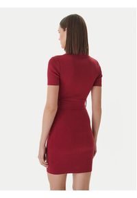 Guess Sukienka dzianinowa V6RK08 Z4642 Bordowy Slim Fit. Kolor: czerwony. Materiał: syntetyk #4