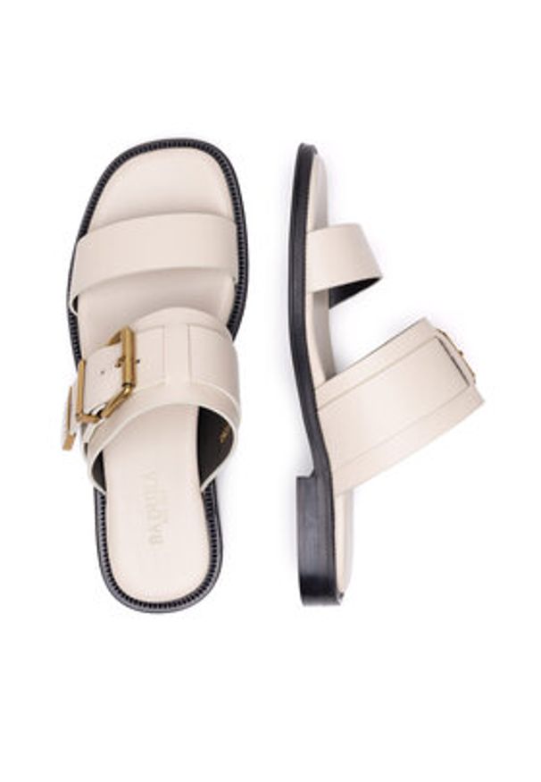 Badura Klapki LOTUS-118261 Biały. Kolor: biały. Materiał: skóra