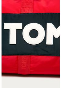 TOMMY HILFIGER - Tommy Hilfiger - Torba. Kolor: czerwony. Materiał: poliester, materiał, skóra ekologiczna. Wzór: aplikacja #2