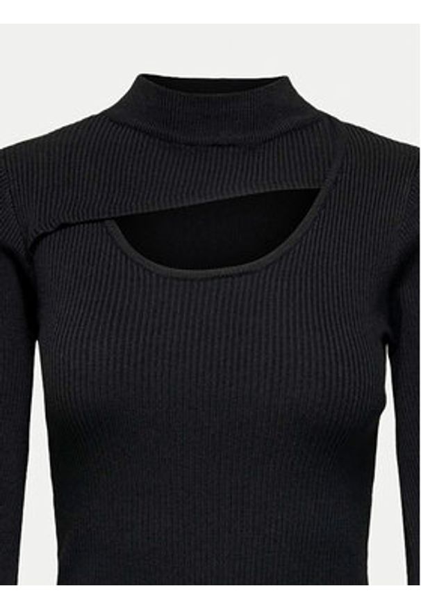 only - ONLY Golf 15331999 Czarny Regular Fit. Typ kołnierza: golf. Kolor: czarny. Materiał: syntetyk