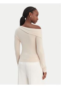Guess Bluzka W6RP15 KD012 Beżowy Slim Fit. Kolor: beżowy. Materiał: wiskoza #3