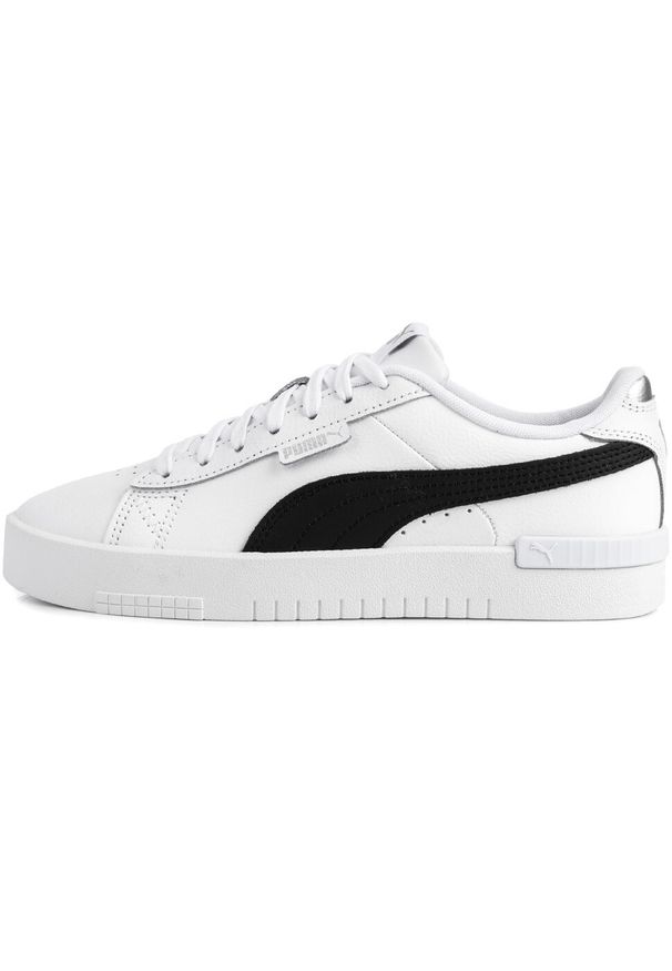 Puma - Damskie buty sportowe niskie skórzane biało czarne PUMA JADA. Kolor: czarny, biały, wielokolorowy. Materiał: skóra. Sport: turystyka piesza