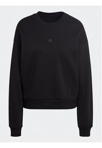Adidas - adidas Bluza ALL SZN Fleece Sweatshirt HJ7995 Czarny Loose Fit. Kolor: czarny. Materiał: bawełna #7