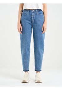 Big-Star - Jeansy damskie mom jeans marmurkowe niebieskie Ria 244. Kolor: niebieski. Styl: retro, vintage, elegancki #1