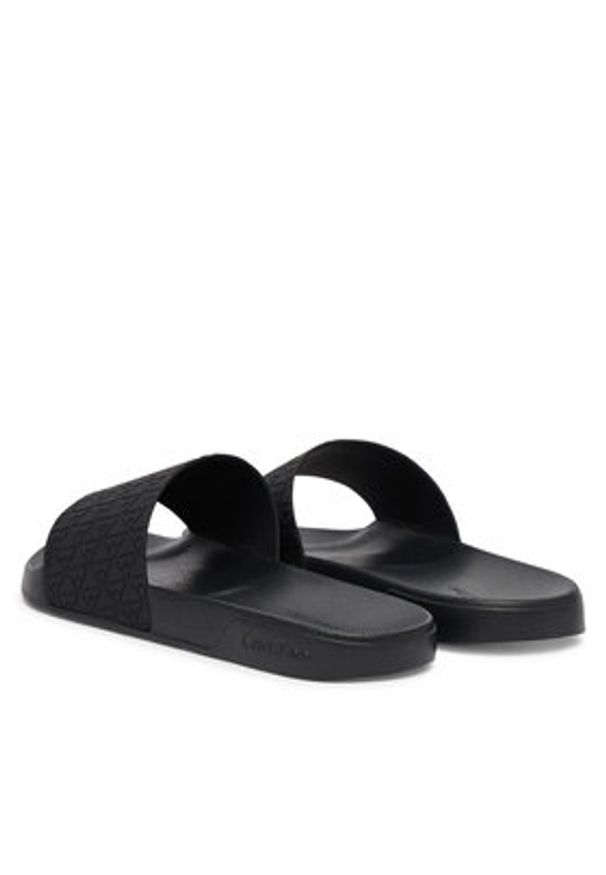 Calvin Klein Klapki Ess Slid Pu Aop HM0HM02110 Czarny. Kolor: czarny. Materiał: syntetyk