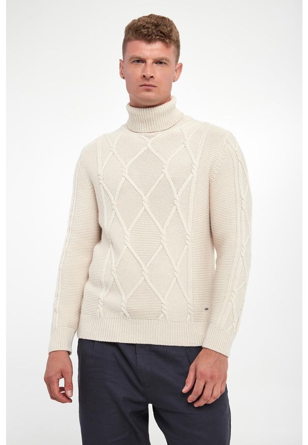 Golf męski z wełną Liono JOOP!. Typ kołnierza: golf. Materiał: wełna