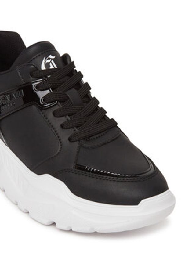 Just Cavalli Sneakersy 78RA3SL9 Czarny. Kolor: czarny. Materiał: skóra