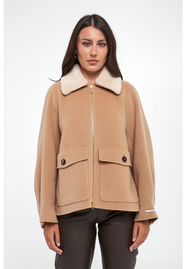 Marella - Płaszcz damski wełniany Gettone MARELLA. Materiał: wełna