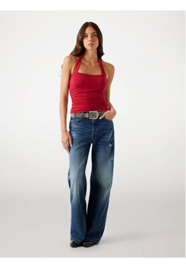 Guess Top W5YP28 KACM2 Czerwony Regular Fit. Kolor: czerwony