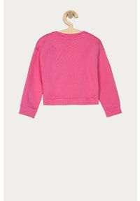 Guess - Bluza bawełniana dziecięca 92-122 cm. Okazja: na co dzień. Kolor: różowy. Materiał: bawełna. Wzór: nadruk. Styl: casual #3