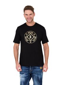 Just Cavalli - JUST CAVALLI Czarny męski t-shirt Fiche Gold, Rozmiar S. Kolor: czarny #4