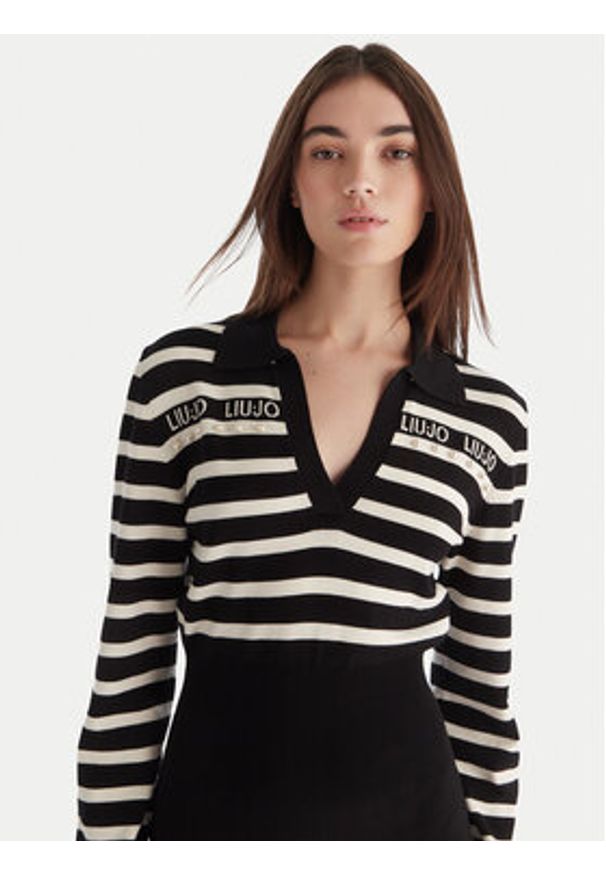 Liu Jo Sukienka dzianinowa TF5215 MS63L Czarny Regular Fit. Kolor: czarny. Materiał: syntetyk