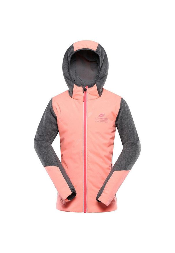 ALPINE PRO - Dziecięca bluza Alpine Pro Gomaro Neon Salmon 152-158. Kolor: różowy