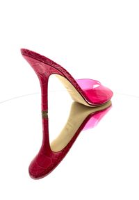 PARIS TEXAS - Różowe mule Penelope. Okazja: na co dzień. Nosek buta: otwarty. Kolor: różowy, wielokolorowy, fioletowy. Obcas: na szpilce. Styl: casual, wizytowy #6